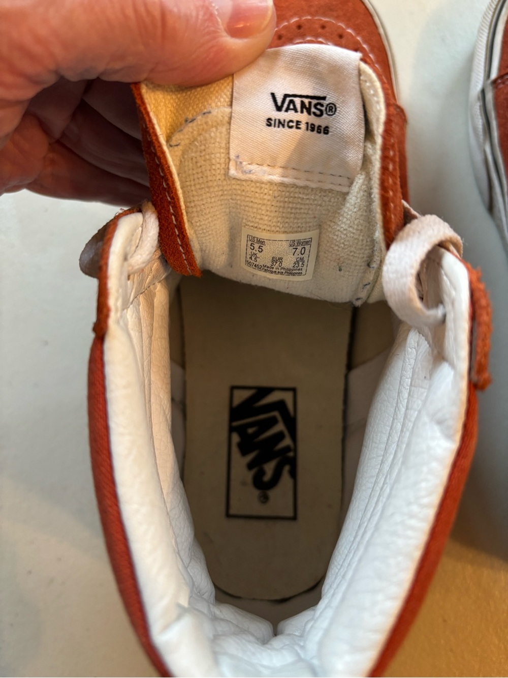 Vans Sk8-Hi Suede High-Top Sneakers in Rust - Picture 5 of 6